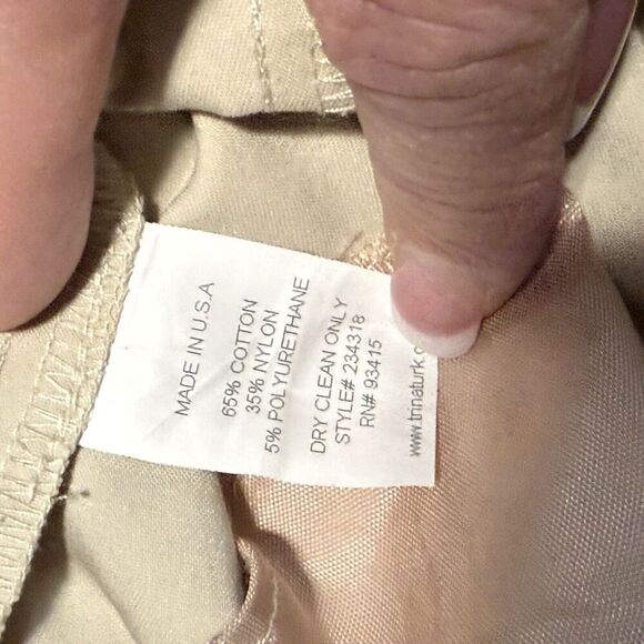 Trina Turk Women’s Pants Tan Crop Khaki Straight Leg Dress Pants Trousers Size 0 - Picture 3 of 3